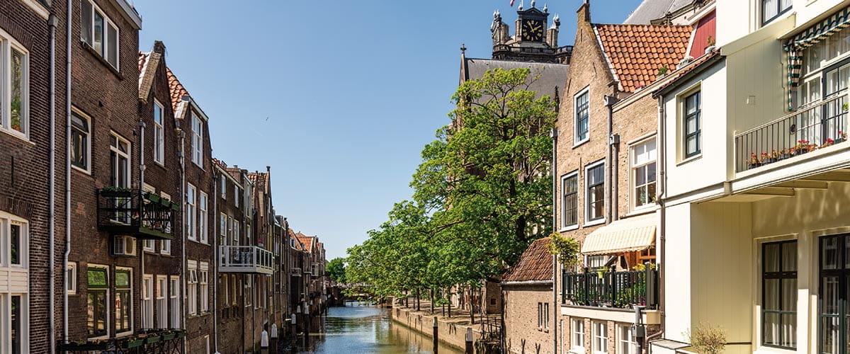 A view down a canal in Dordrecht